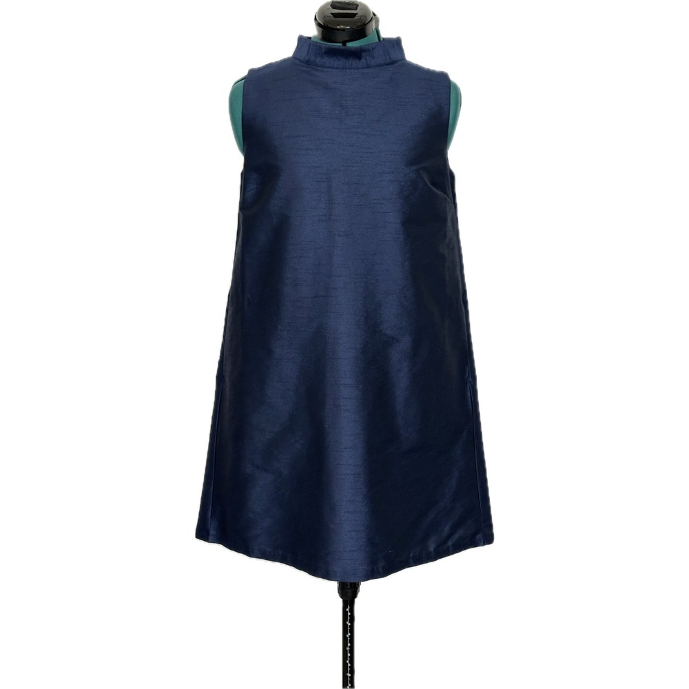 Frances Valentine Sleeveless Diplomat Mini Dress Small Navy Blue Mod Shift